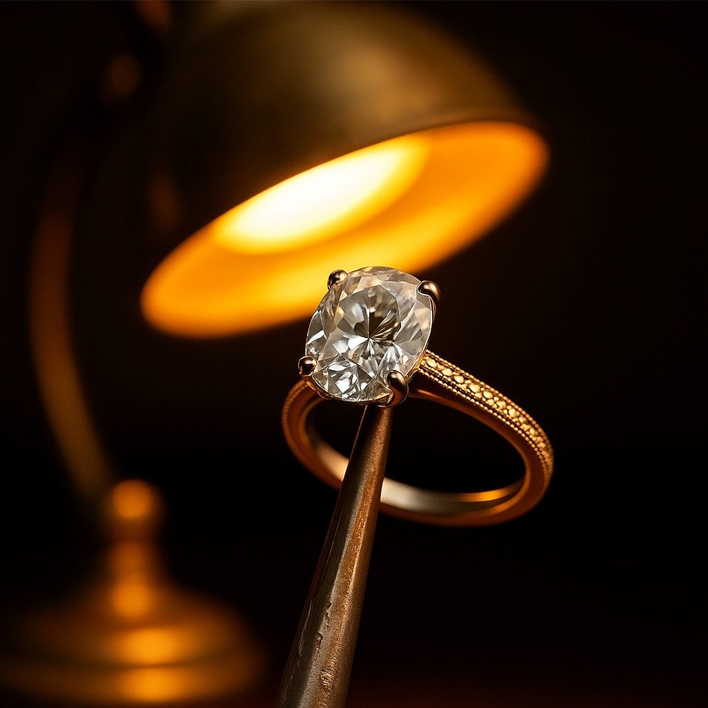 Anillo de compromiso de diamante hecho a mano por KLUXUR